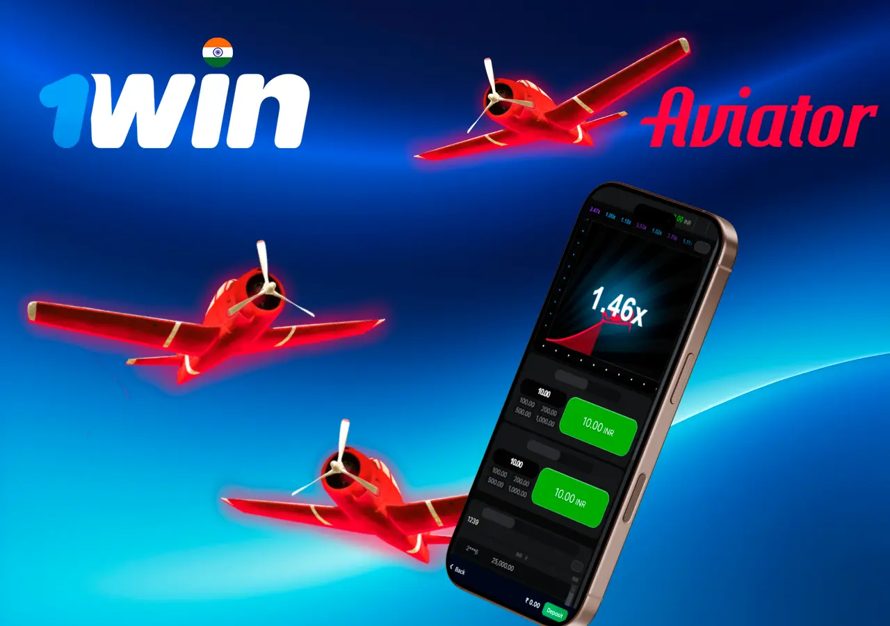 Aviator game on mobile with airplanes and betting options